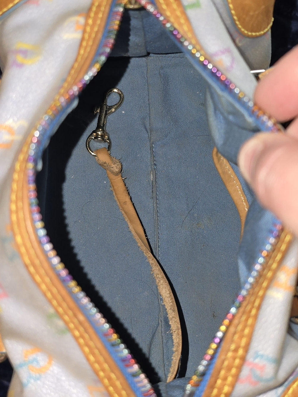💥Rare Baby Blue D&B Y2K Multicolor Barrel “It Bag” Mini Satchel - Picture 8 of 8